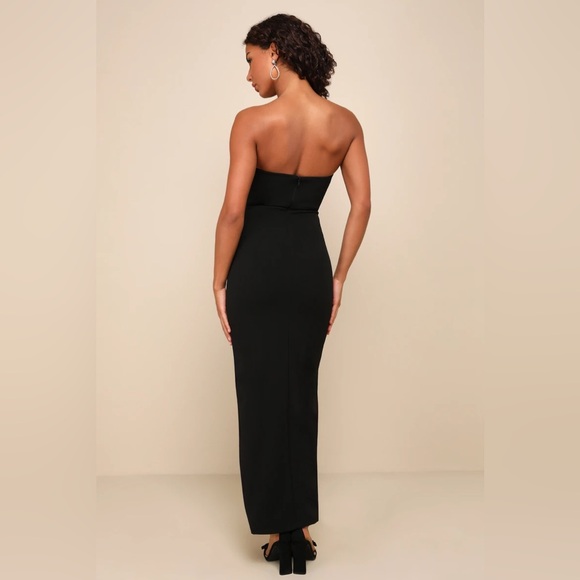 After Hours Black Strapless Ruffled Maxi Dress - Picture 2 of 3